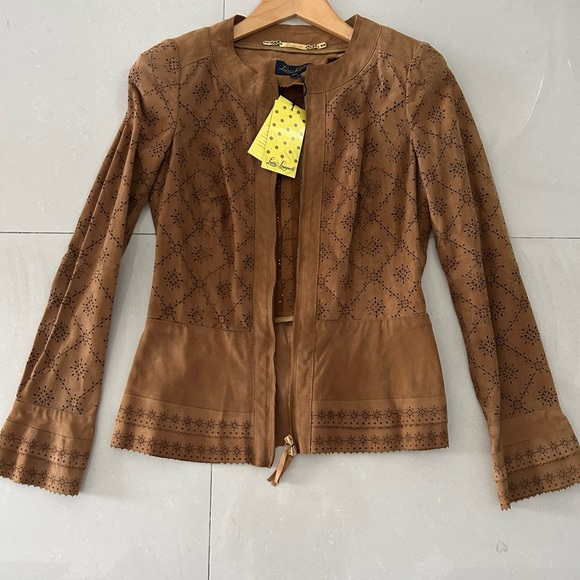 100% suede Luisa Spagnoli Brown Women's Jacket NWT